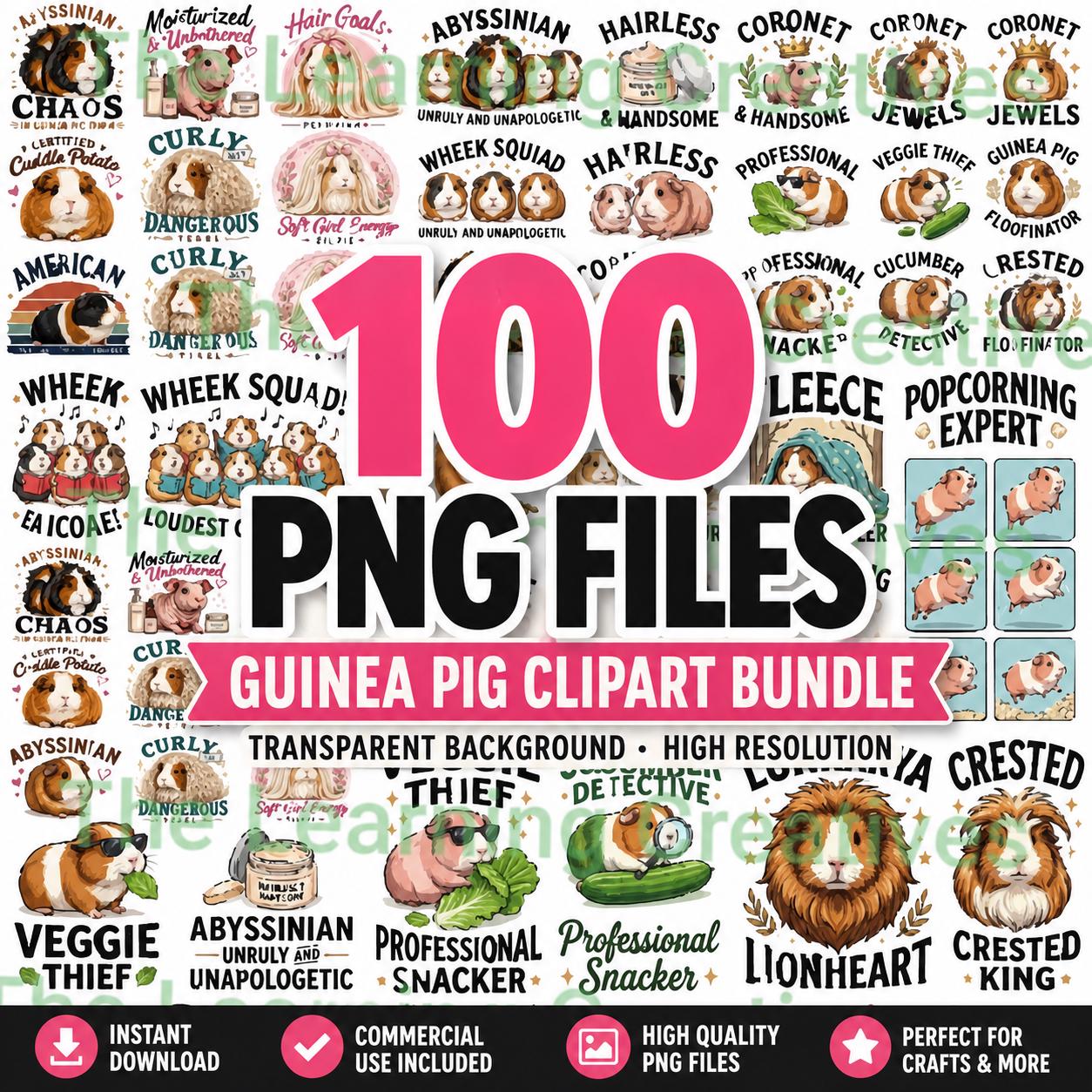 100 Guinea Pig PNG Bundle, Guinea Pig Clipart Bundle, Cute Guinea Pig Designs, Commercial Use PNG, Sublimation Designs, POD Graphics
