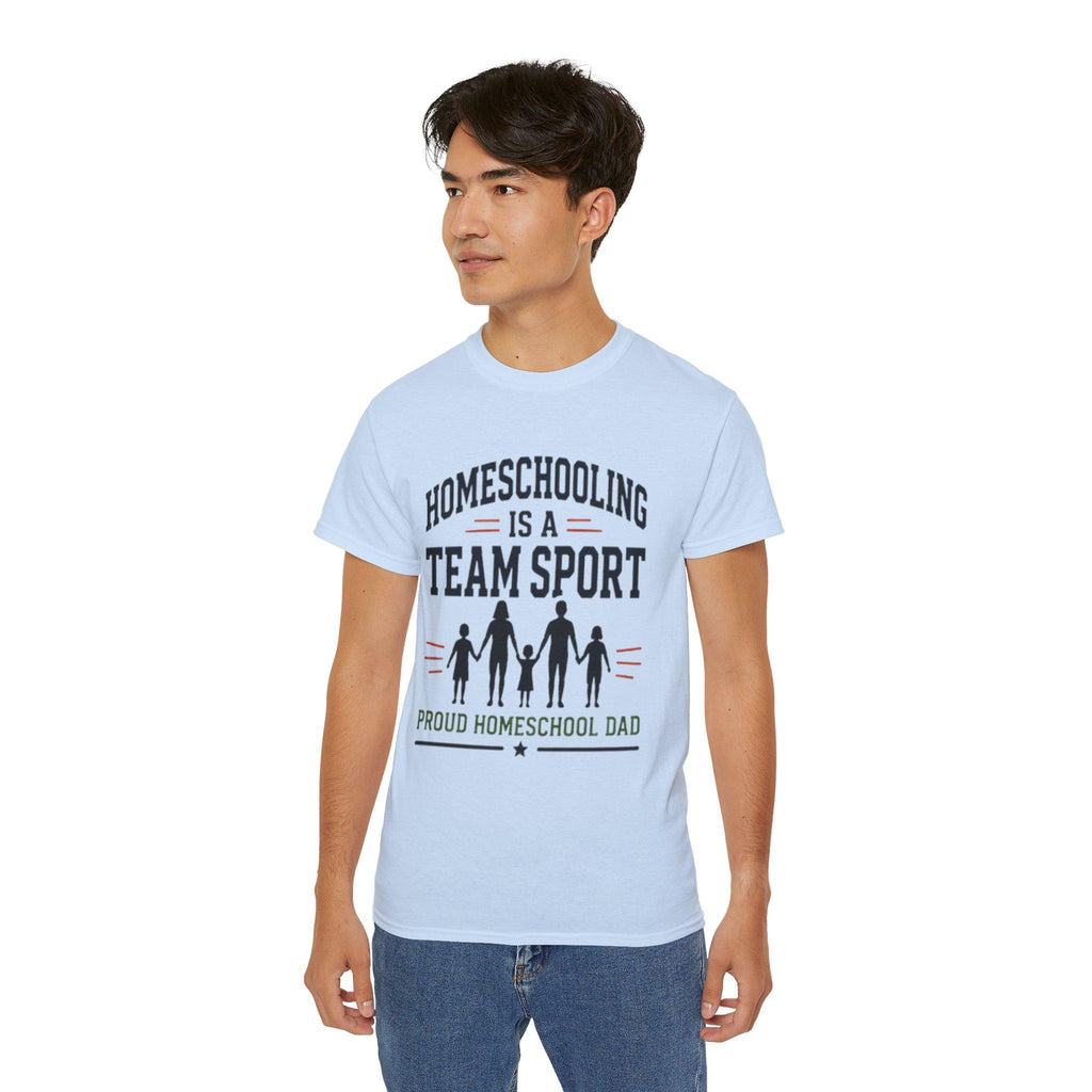 Homeschooling Is a Team Sport T-Shirt | Proud Homeschool Dad Tee | Father's Day, Dad Birthday Gift, Excellent Gift!