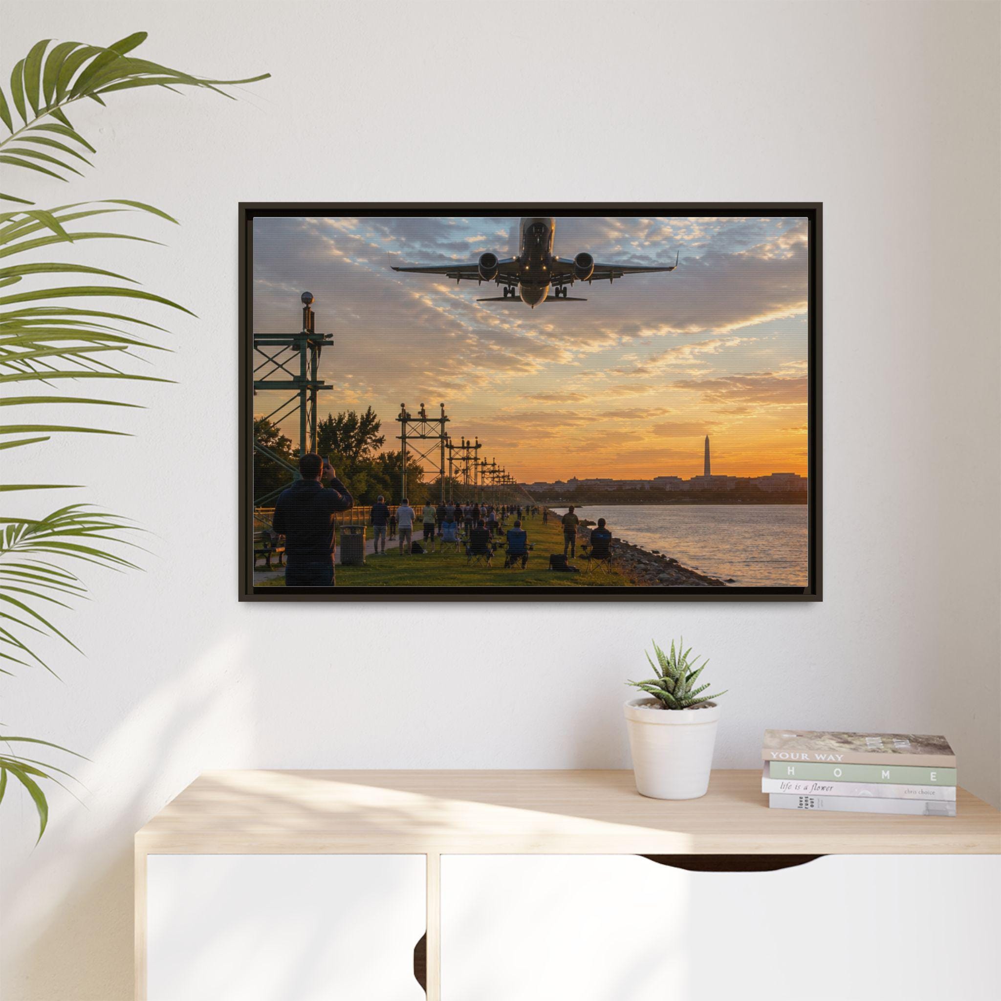 Gravelly Point Plane Landing Photography | Arlington Potomac Sunset (Digital Print), Excellent Gift!