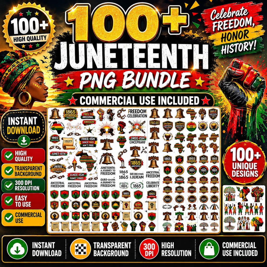 100+ Juneteenth PNG Clipart Bundle, Black History PNG, Freedom Day Graphics, Commercial Use, Sublimation Designs