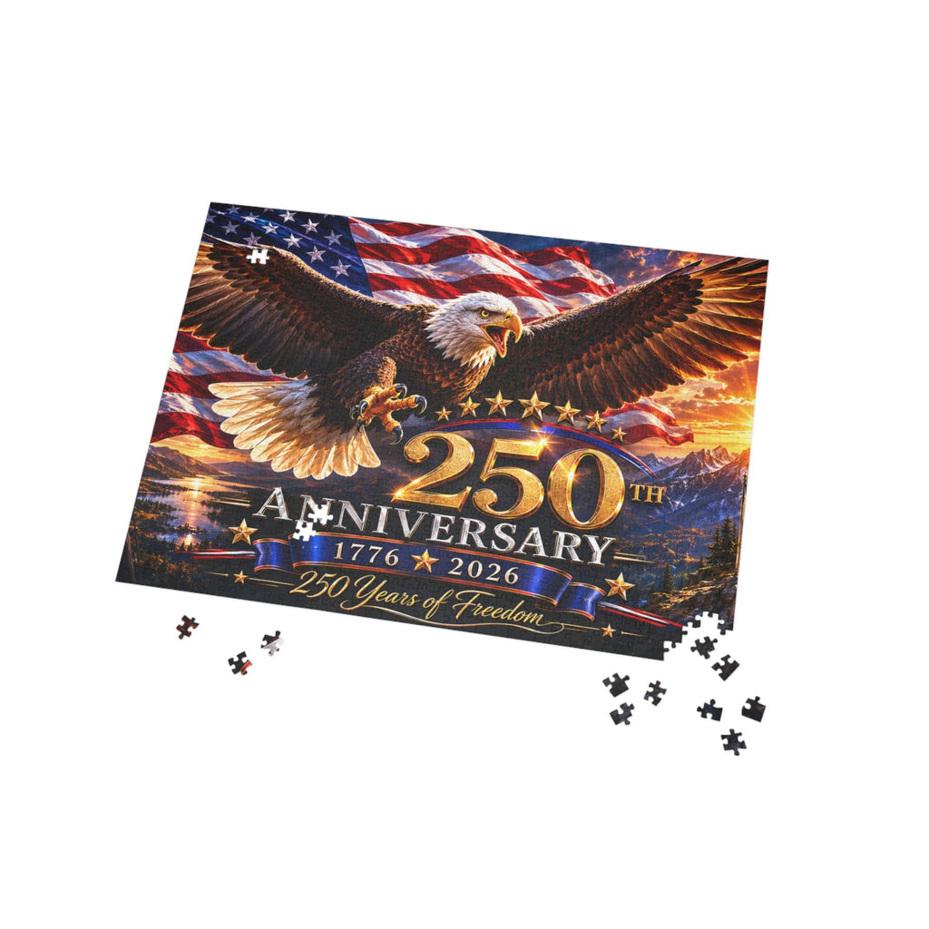 250th Anniversary Bald Eagle American Flag Puzzle | 1776 2026 Patriotic Jigsaw, Excellent Gift!