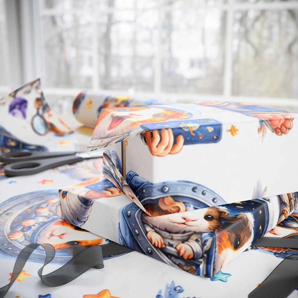 Space Guinea Pig Wrapping Paper | Astronaut Whimsical Gift Wrap, Excellent Gift!
