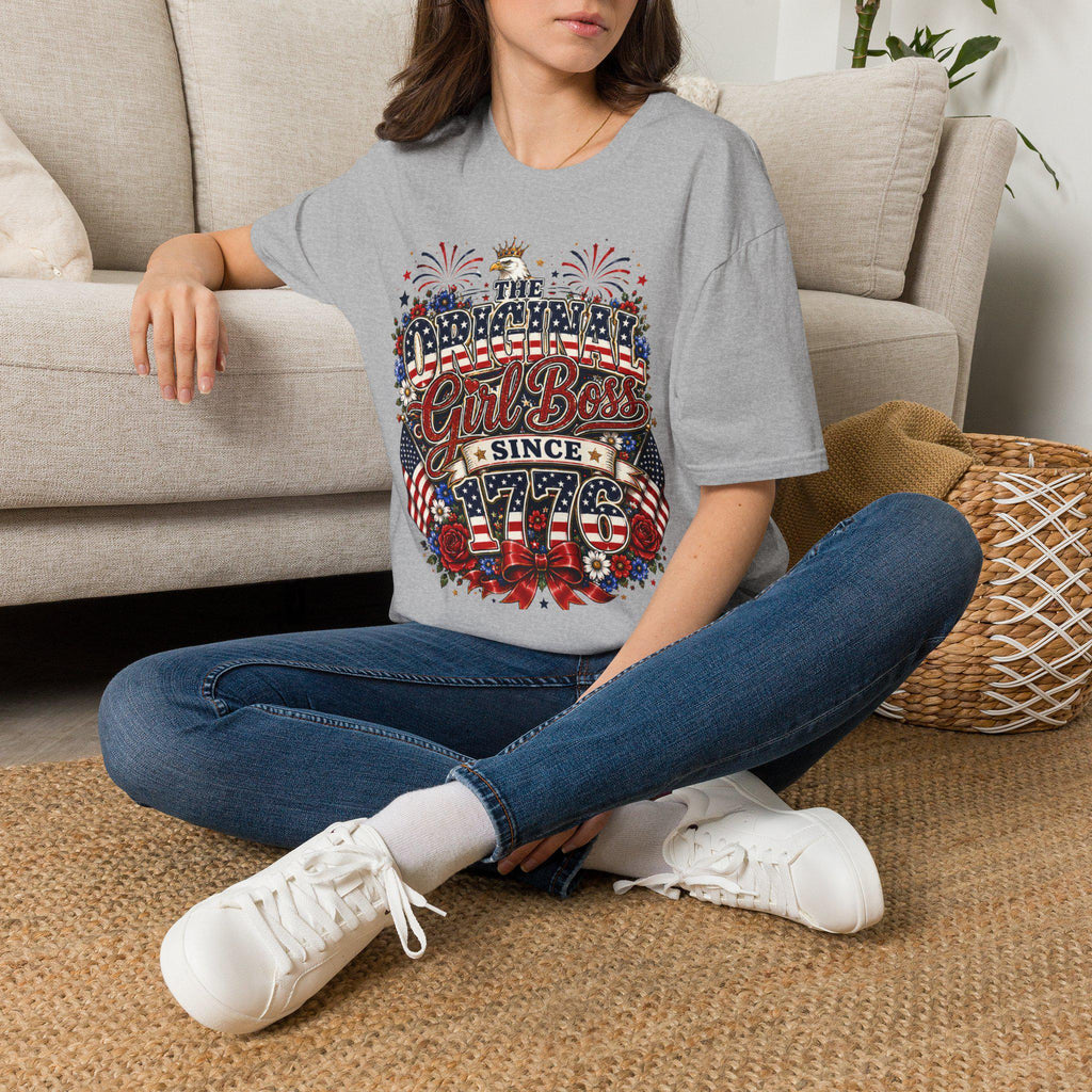 Original Girl Boss T-Shirt | Patriotic 1776 Stars Stripes Graphic Tee, Excellent Gift!