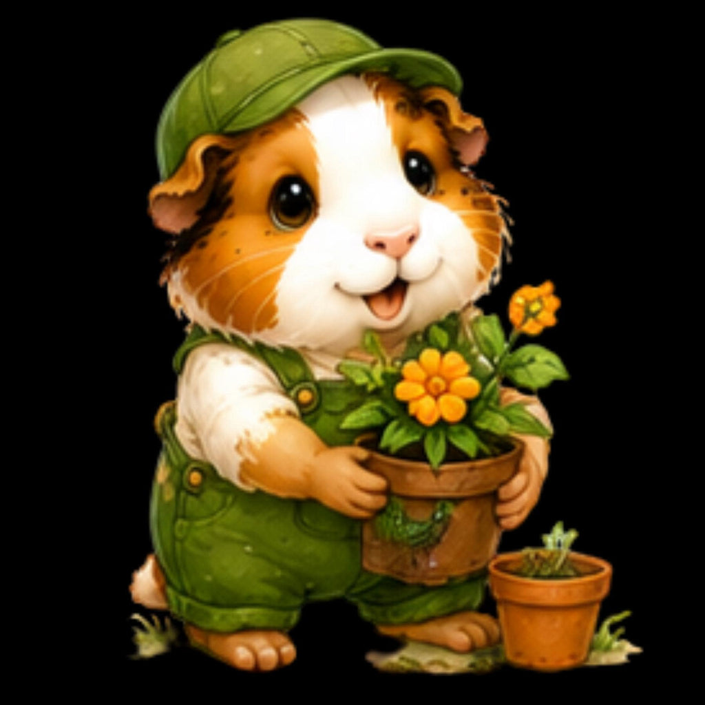 25 Urban Gardening Guinea Pig Clipart, Watercolor Animals PNG (Commercial Use), Excellent Gift!