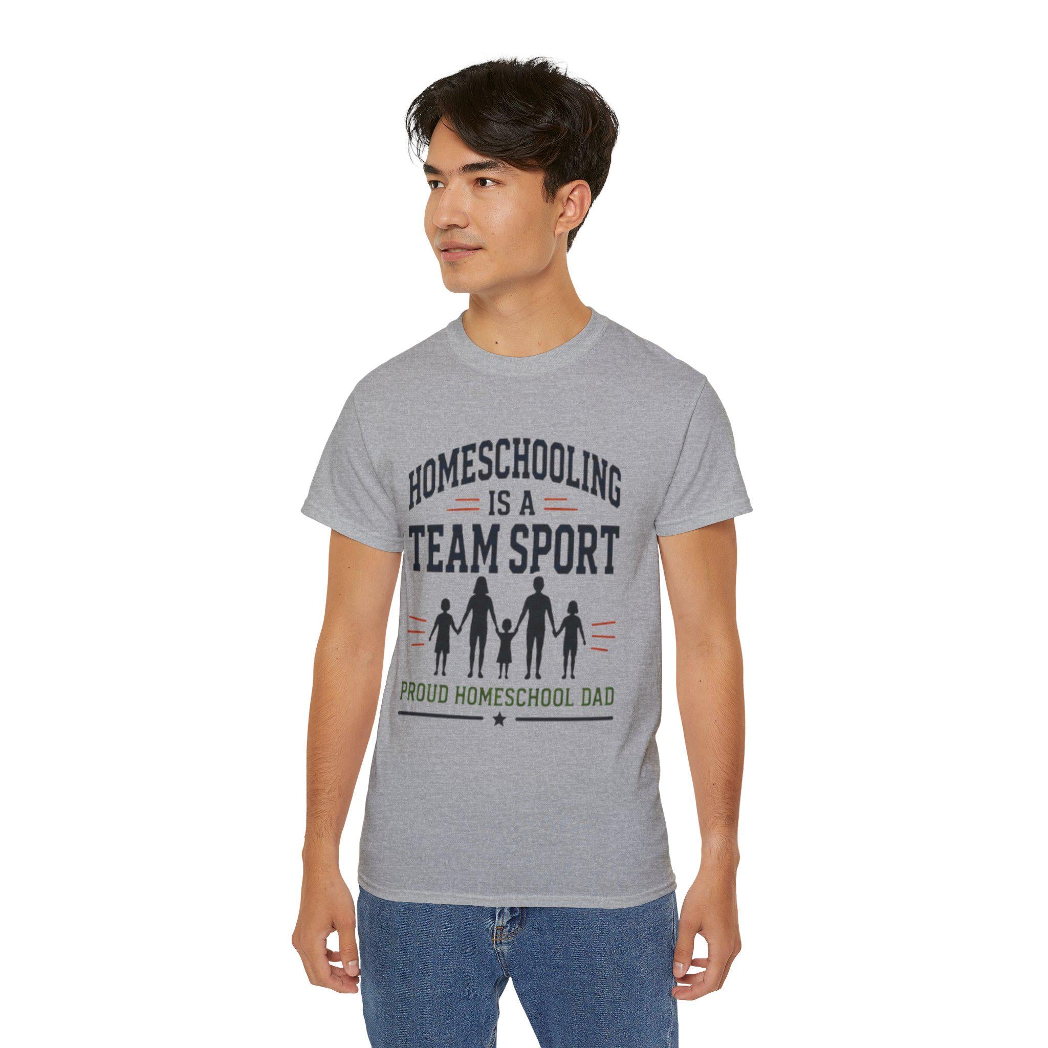 Homeschooling Is a Team Sport T-Shirt | Proud Homeschool Dad Tee | Father's Day, Dad Birthday Gift, Excellent Gift!