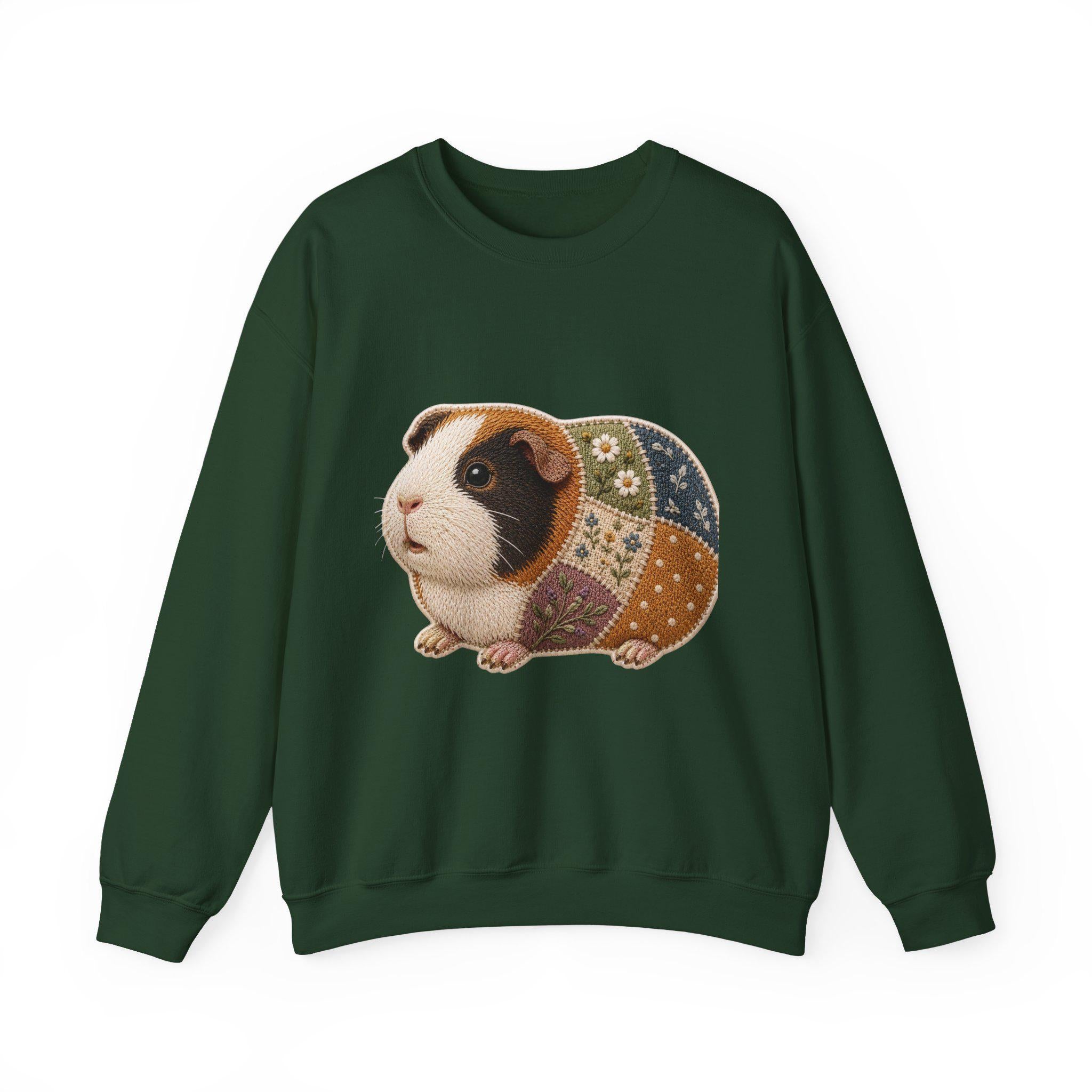 Patchwork Guinea Pig Embroidered Sweatshirt | Cozy Crewneck Pet Lover Gift, Excellent Gift!
