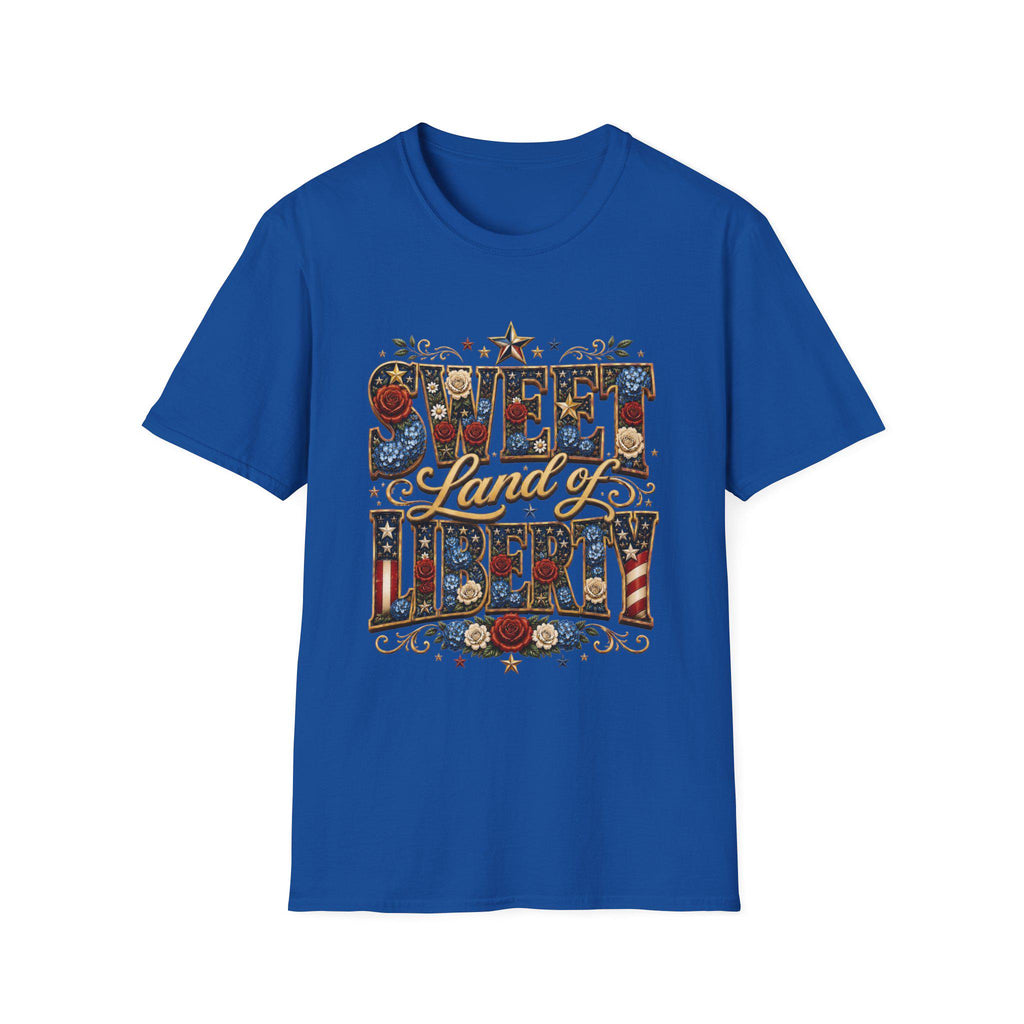 Sweet Land of Liberty T-Shirt | Americana Floral Stars, 250th Anniversary, 4th July, Excellent Gift!