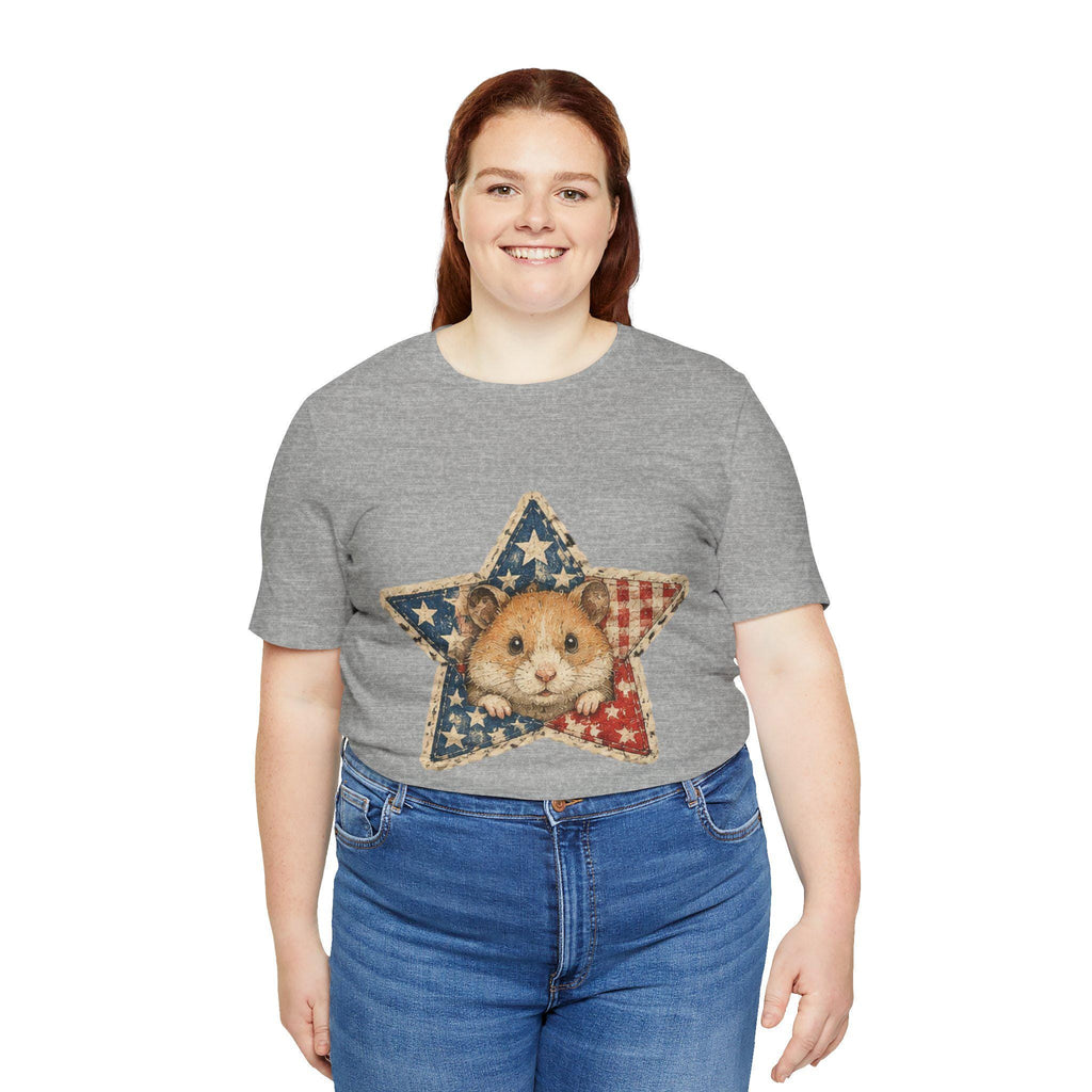 Patriotic Star Hamster T-Shirt | Americana Flag Star Tee, Excellent Gift!