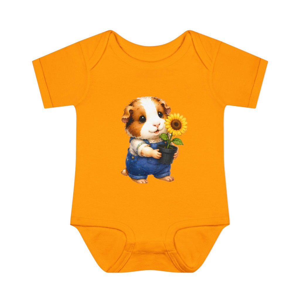 Guinea Pig Sunflower Infant Bodysuit | Garden Baby Onesie, Cotton Comfort, Excellent Gift!