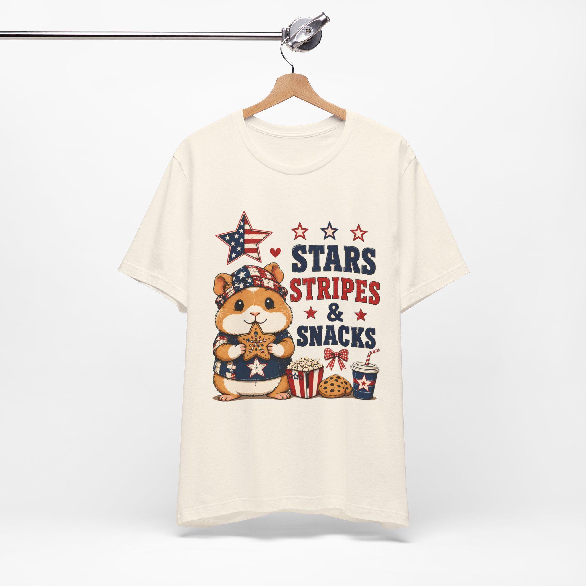Hamster Fourth of July T-Shirt | Patriotic Stars Stripes Snacks Tee, Excellent Gift!