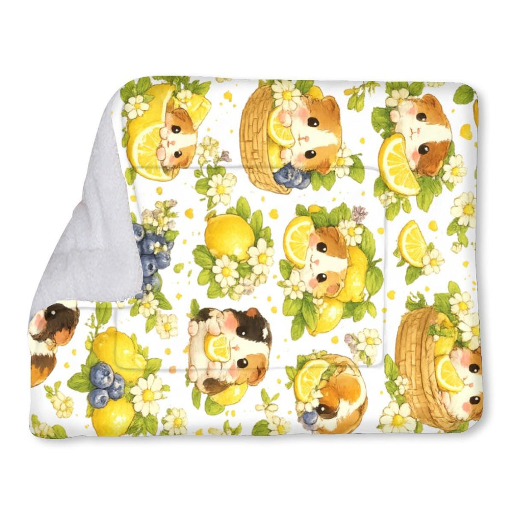 Guinea Pig Lemon Blueberry Flannel Warming Pad, Small Pet Cage Accessory