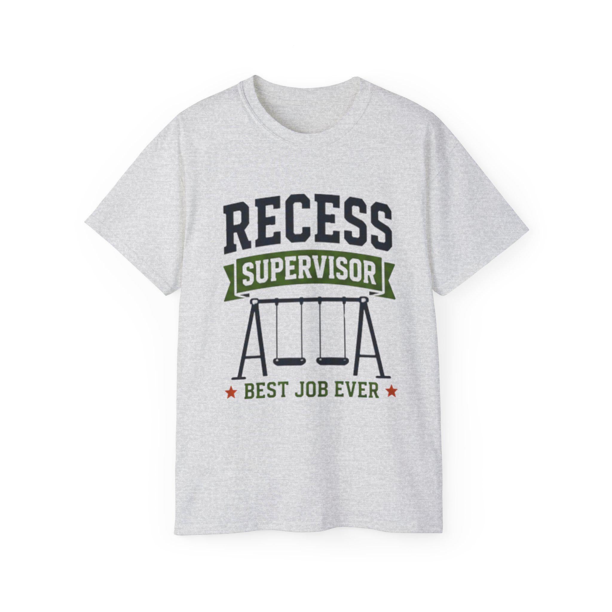 Recess Supervisor T-Shirt | Playground Swing Design, Dad Birthday Gift, Excellent Gift!
