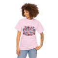 Patriotic Floral Typography Tee | Red White Blue Stars, 250th Anniversary USA, Excellent Gift!