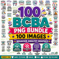 100 BCBA png Bundle, Behavior Analyst Clipart, ABA Therapist Graphics, BCBA Commercial Use png, Autism Advocate Designs