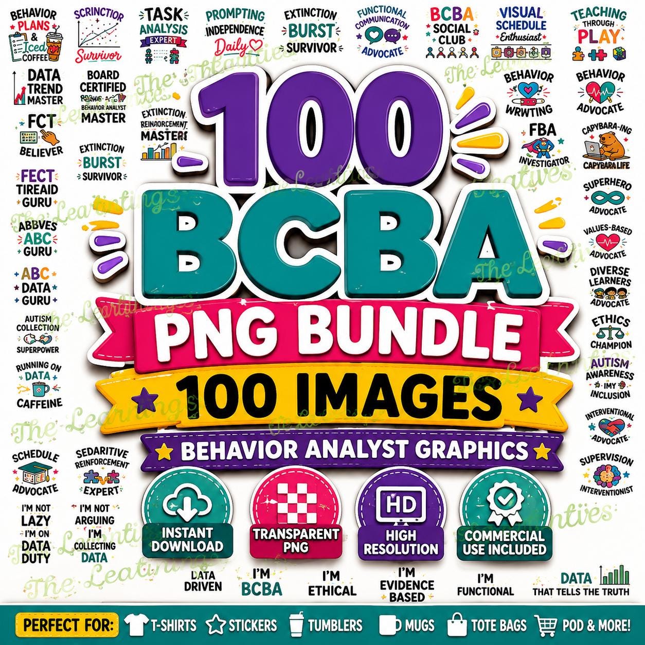 100 BCBA png Bundle, Behavior Analyst Clipart, ABA Therapist Graphics, BCBA Commercial Use png, Autism Advocate Designs