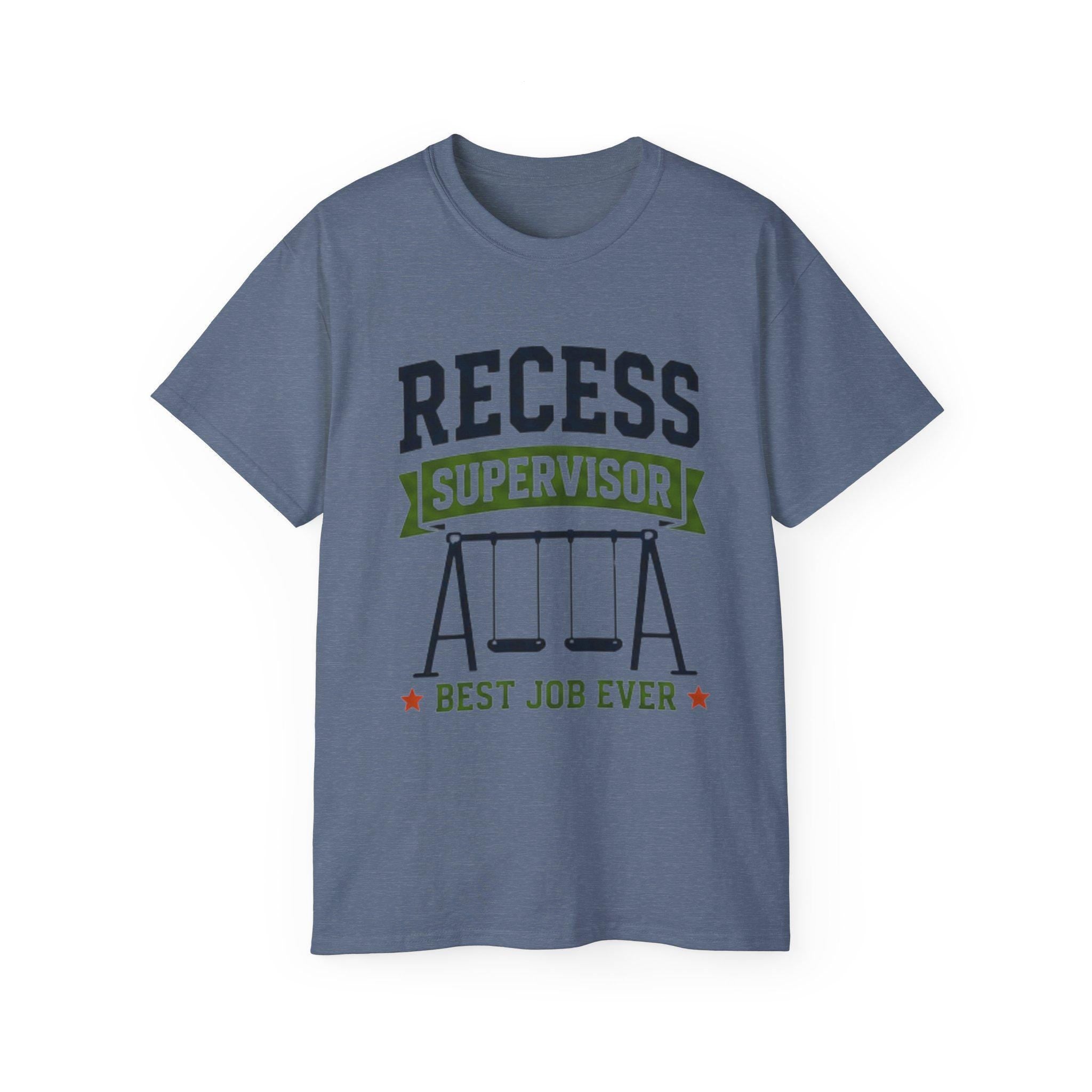 Recess Supervisor T-Shirt | Playground Swing Design, Dad Birthday Gift, Excellent Gift!