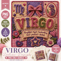 Virgo Zodiac Crochet PNG Bundle | Coquette Astrology Cut File (Digital Download), Excellent Gift!