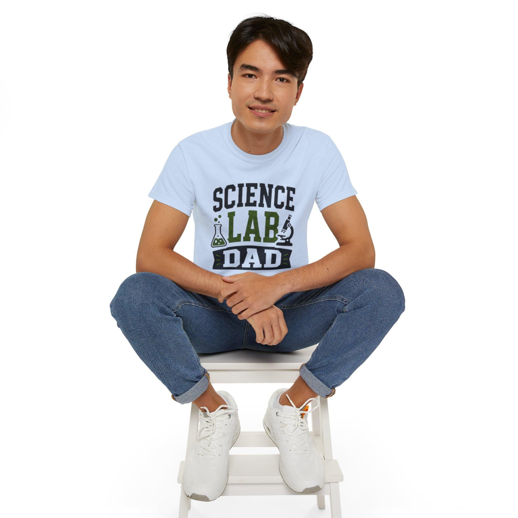 Science Lab Dad T-Shirt | Beaker Microscope Graphic Tee, Excellent Gift!