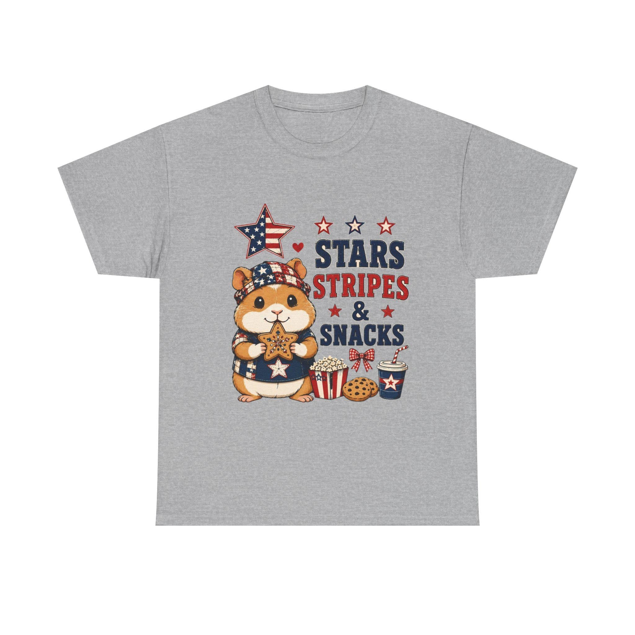 Stars Stripes & Snacks Hamster T-Shirt | Patriotic Fourth of July Tee, Excellent Gift!