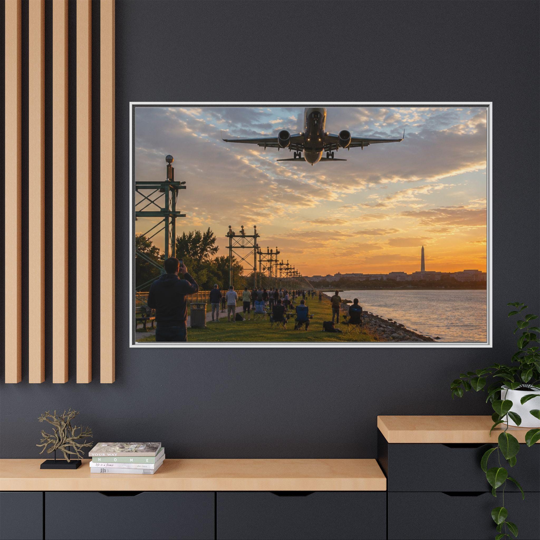 Gravelly Point Plane Landing Photography | Arlington Potomac Sunset (Digital Print), Excellent Gift!
