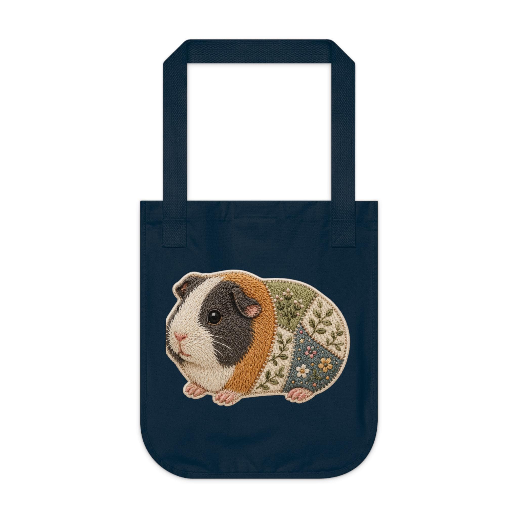 Embroidered Guinea Pig Tote Bag | Organic Cotton Canvas Grocery Bag, Excellent Gift!