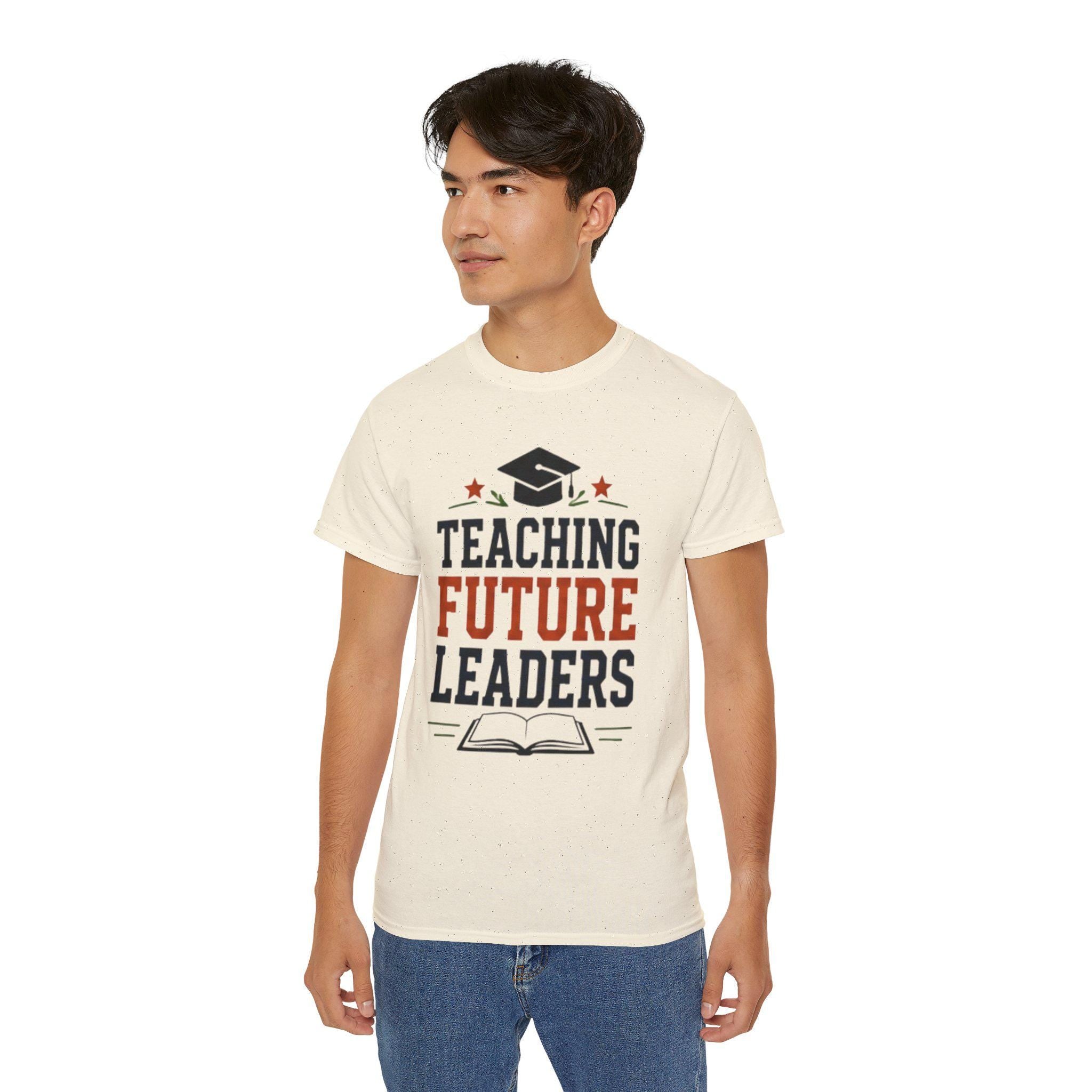 Teaching Future Leaders T-Shirt | Teacher Graduation Cap Book Design | Father's Day, Dad Birthday Gift, Excellent Gift!
