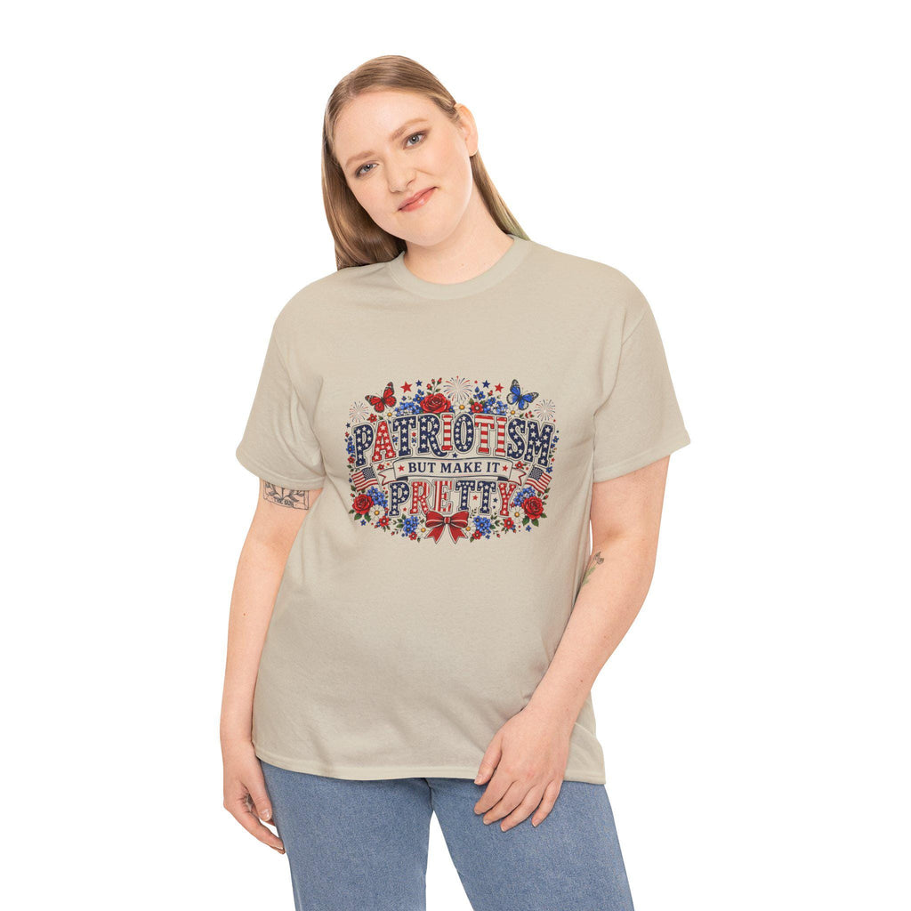 Patriotic Floral Typography Tee | Red White Blue Stars, 250th Anniversary USA, Excellent Gift!