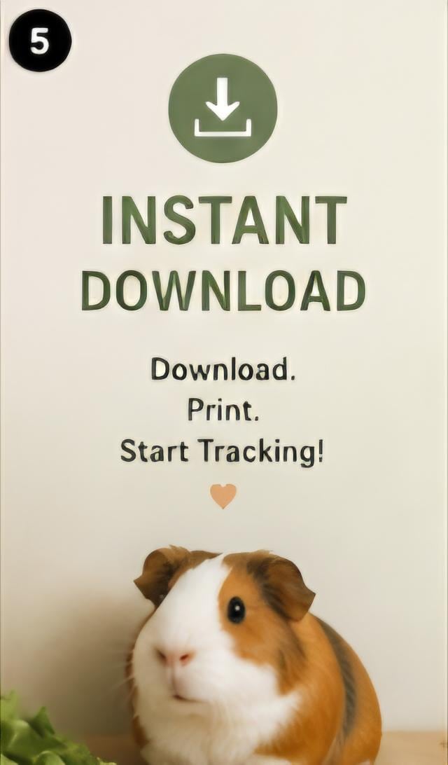 Guinea Pig Feeding and Daily Care Tracker Printable (PDF Download)