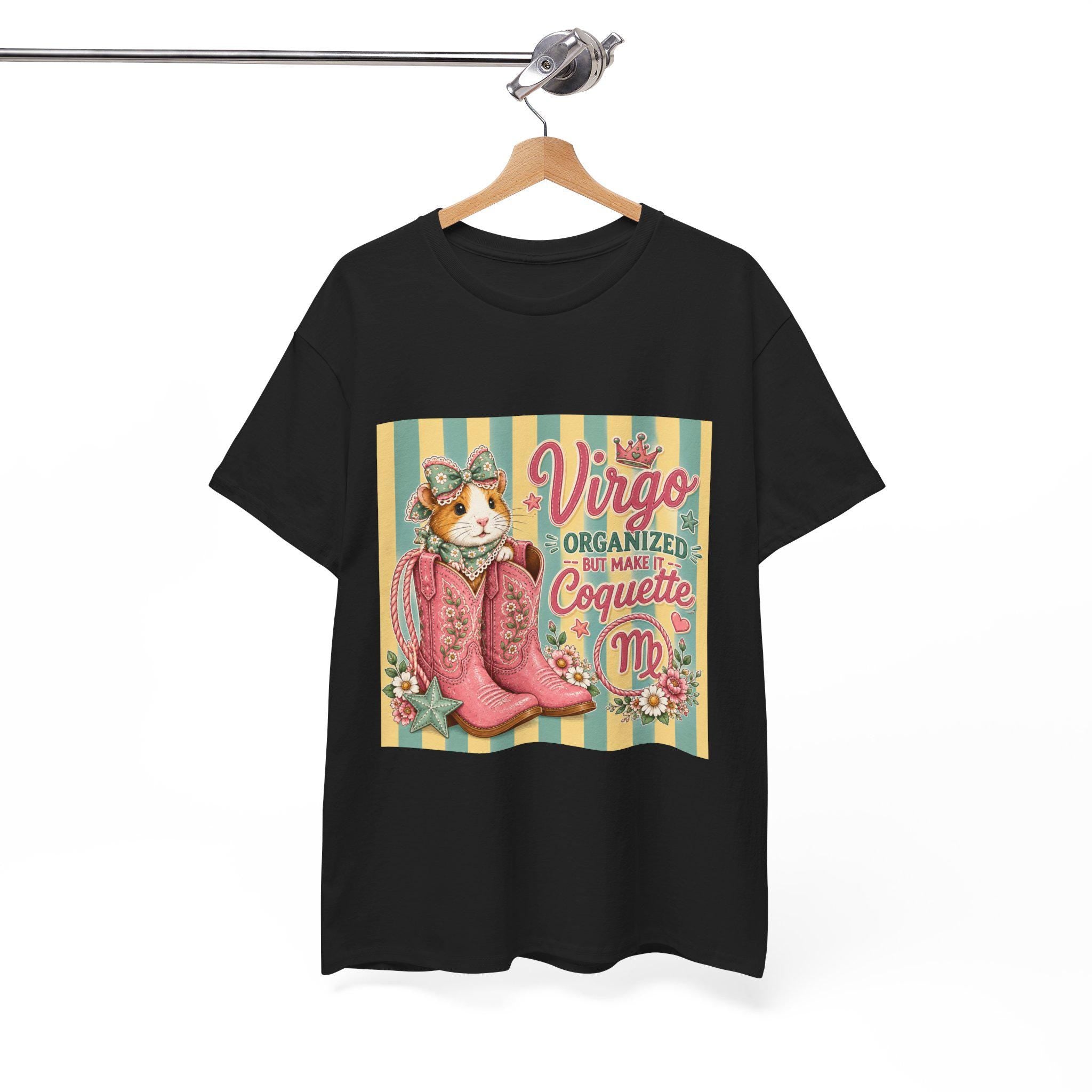 Virgo Guinea Pig with Cowboy Boots Tee | Zodiac Virgo Organized Coquette, Excellent Gift!