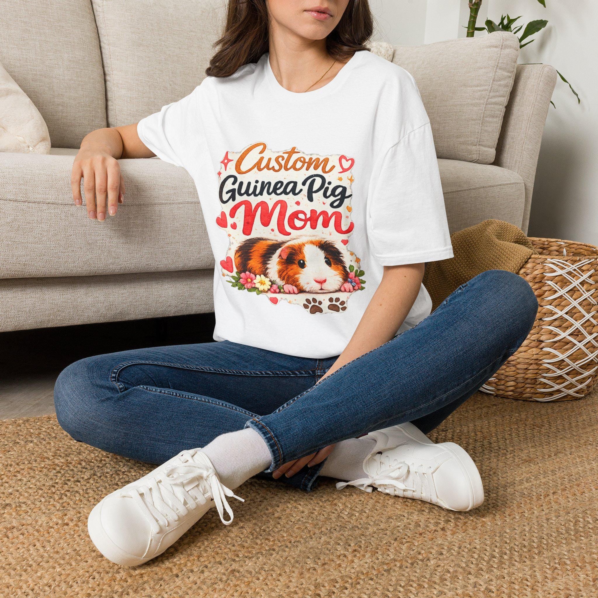 Custom Personalized Guinea Pig Mom T-Shirt | Personalized Pet Shirt, Excellent Gift!