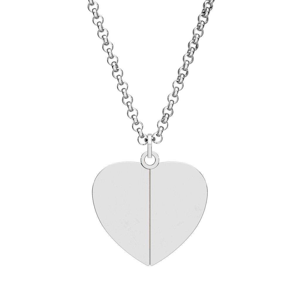 Push Present Hidden Message Heart Necklace, Engraved Heart Locket Necklace