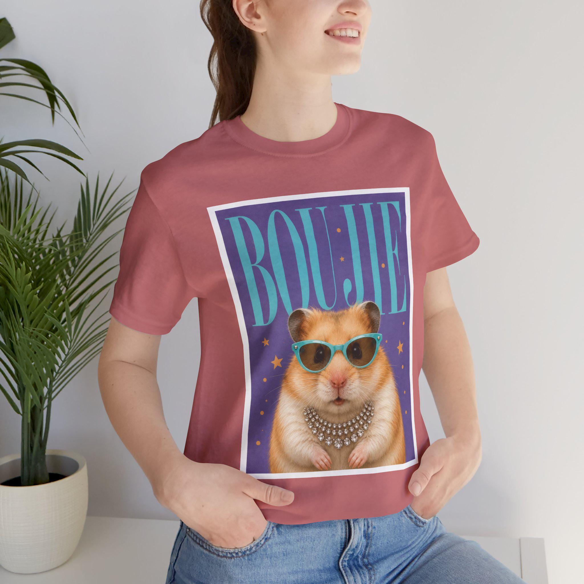 Boujie Hamster Portrait T-Shirt | Pampered Rodent Graphic Tee, Excellent Gift!