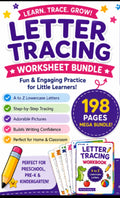 198 Page Letter & Number Tracing Bundle Printable, Uppercase, Lowercase, Numbers 1–51 Preschool Workbook PDF