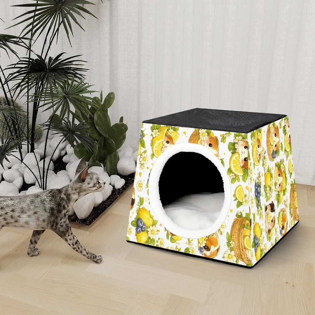 Guinea Pig Lemon Blueberry Space Capsule Pet Bed, Cozy Hideout Cage Accessory