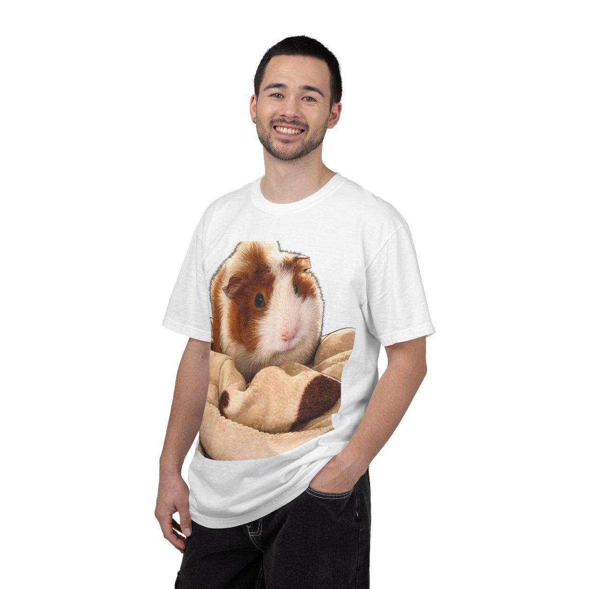 Custom Guinea Pig Memorial Shirt, Personalized Pet Portrait Tee, Upload Photo, Unisex Garment-Dyed T-shirt