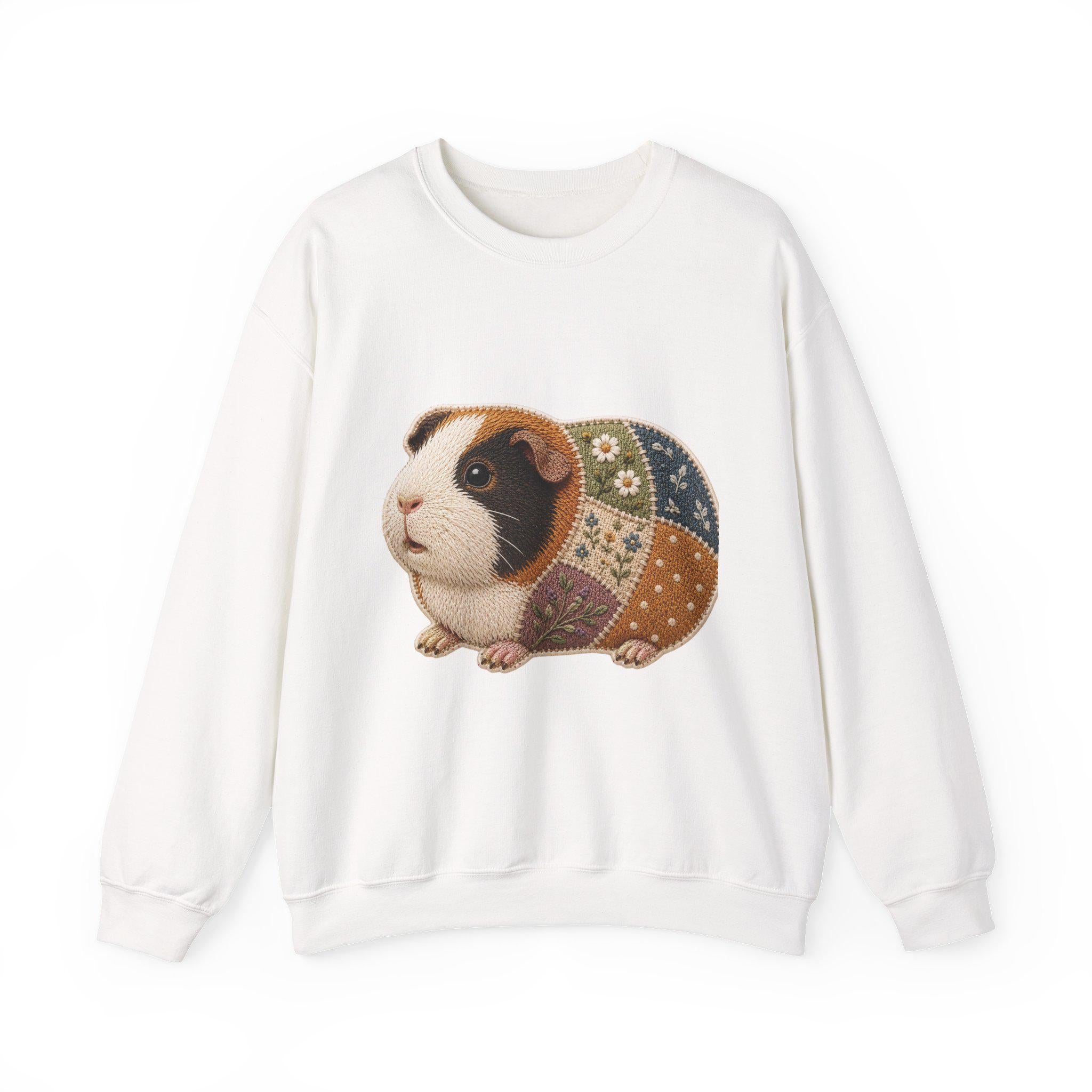 Patchwork Guinea Pig Embroidered Sweatshirt | Cozy Crewneck Pet Lover Gift, Excellent Gift!