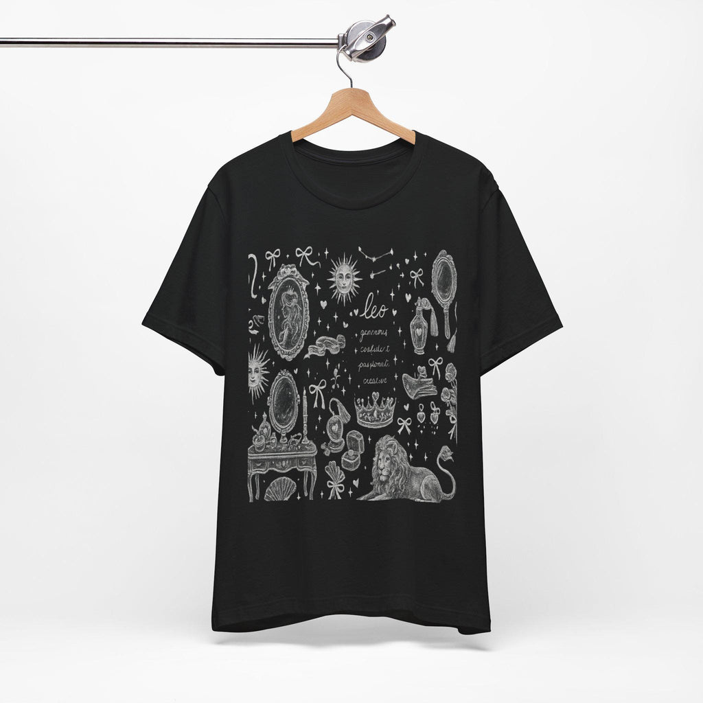 Leo Constellation Illustration T-Shirt | Zodiac Lion Astrology Print, Excellent Gift!