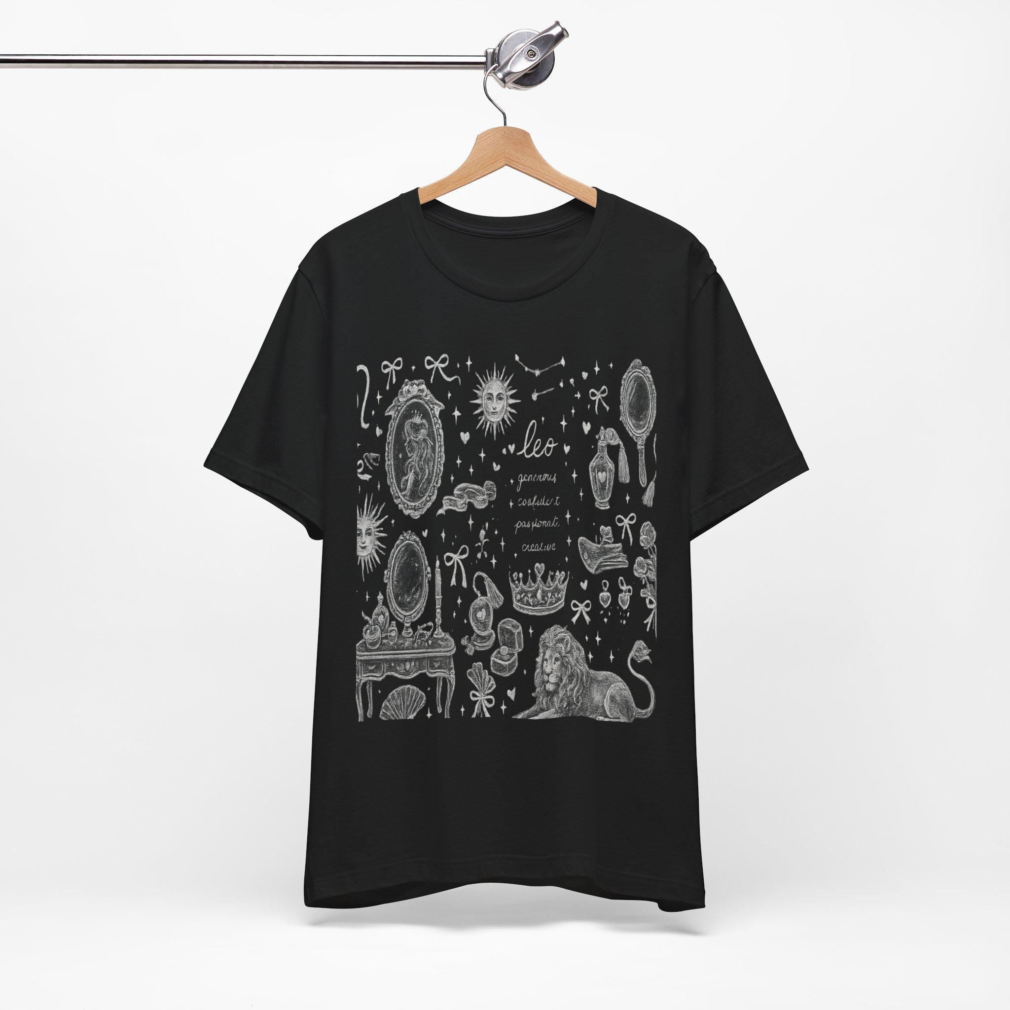 Leo Constellation Illustration T-Shirt | Zodiac Lion Astrology Print, Excellent Gift!