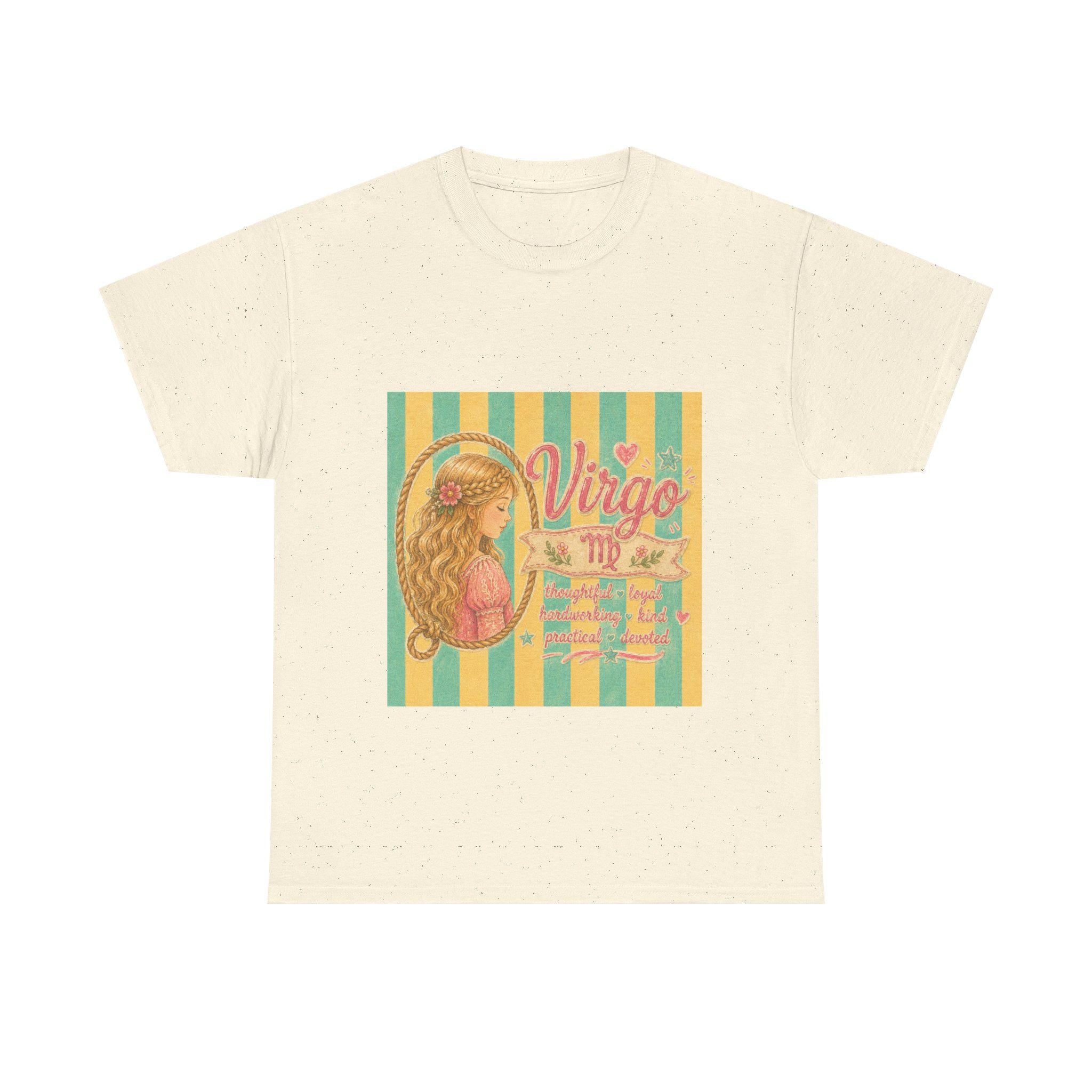 Virgo Zodiac Maiden Tee | Retro Striped Astrology Graphic Tee, Excellent Gift!