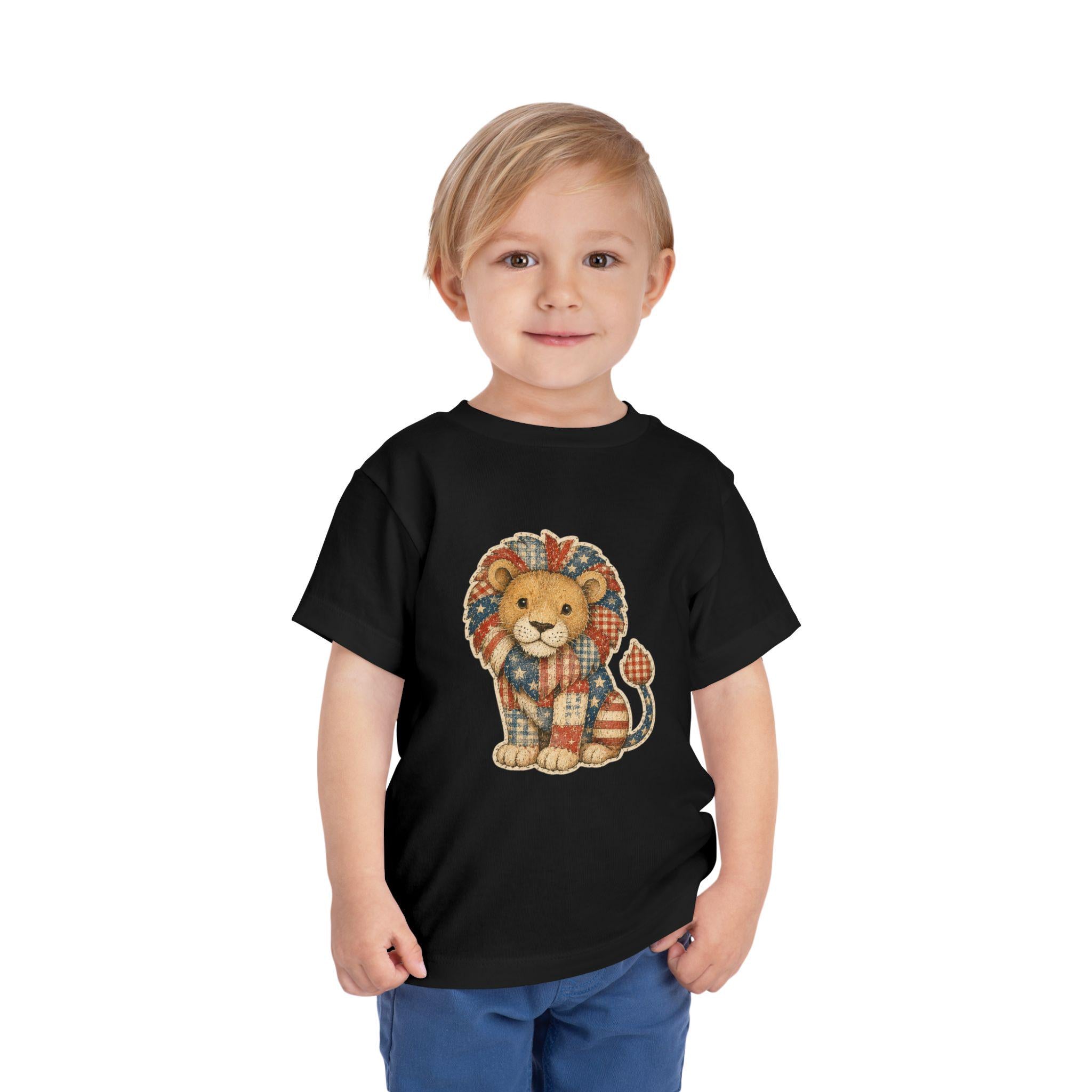 Patchwork Lion Toddler Tee | Hand-Drawn Nursery Animal Shirt, Excellent Gift!