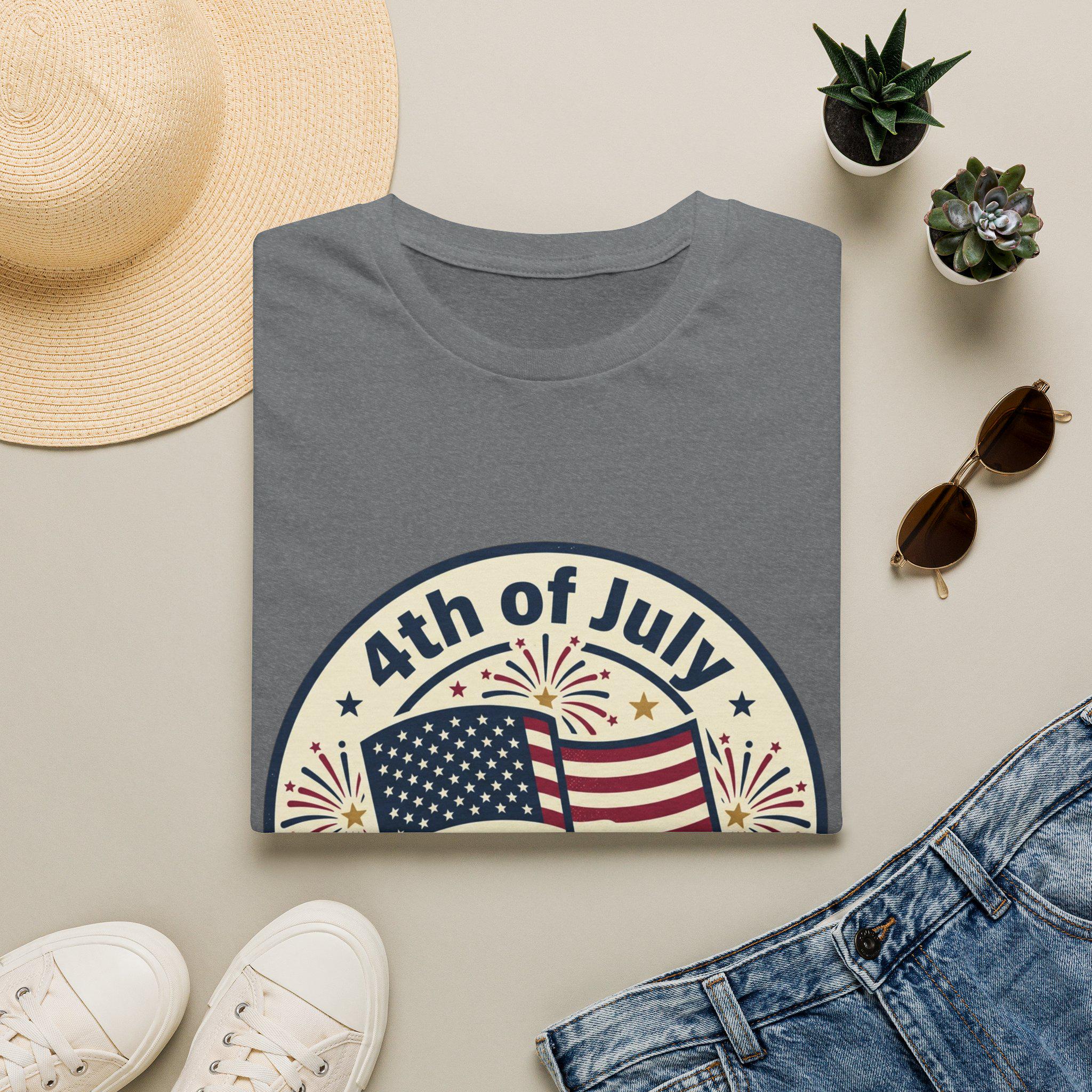 4th of July Flag Emblem T-Shirt | Celebrate Freedom, Fireworks