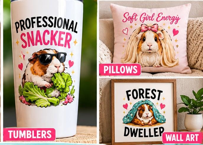 100 Guinea Pig PNG Bundle, Guinea Pig Clipart Bundle, Cute Guinea Pig Designs, Commercial Use PNG, Sublimation Designs, POD Graphics