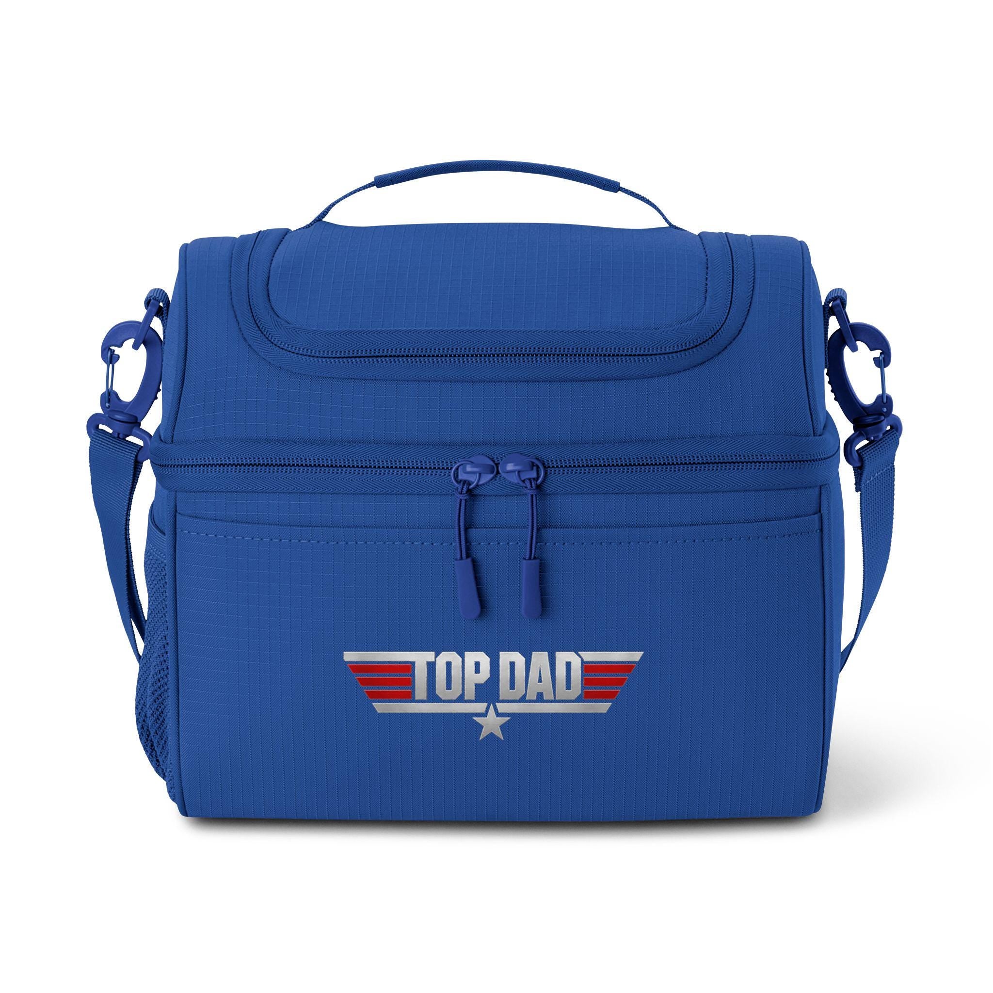Top Dad Cooler Bag | Insulated Lunch Tote, Patriotic Stripe Design, Excellent Gift!