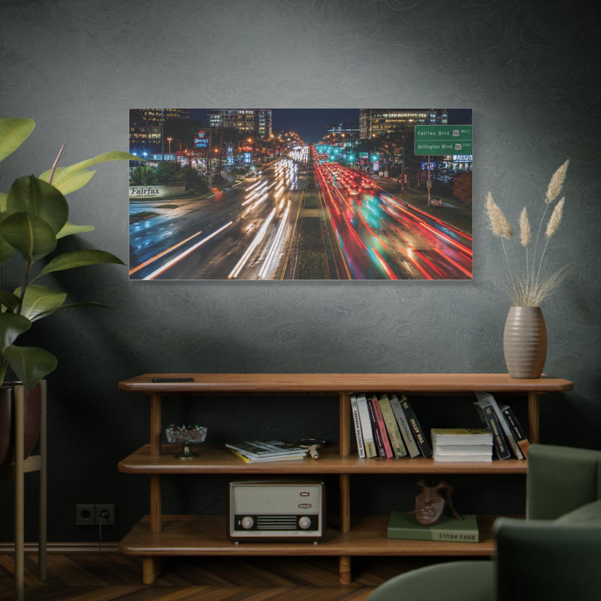 Fairfax Blvd Night Cityscape Print | Northern Virginia Wall Art (Digital Download), Excellent Gift!
