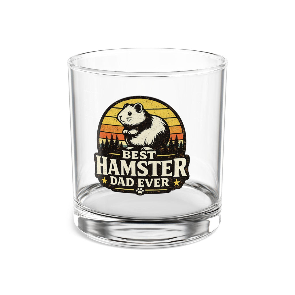 Hamster Dad Rocks Glass | Vintage Sunset Hamster Illustration 10oz, Excellent Gift!
