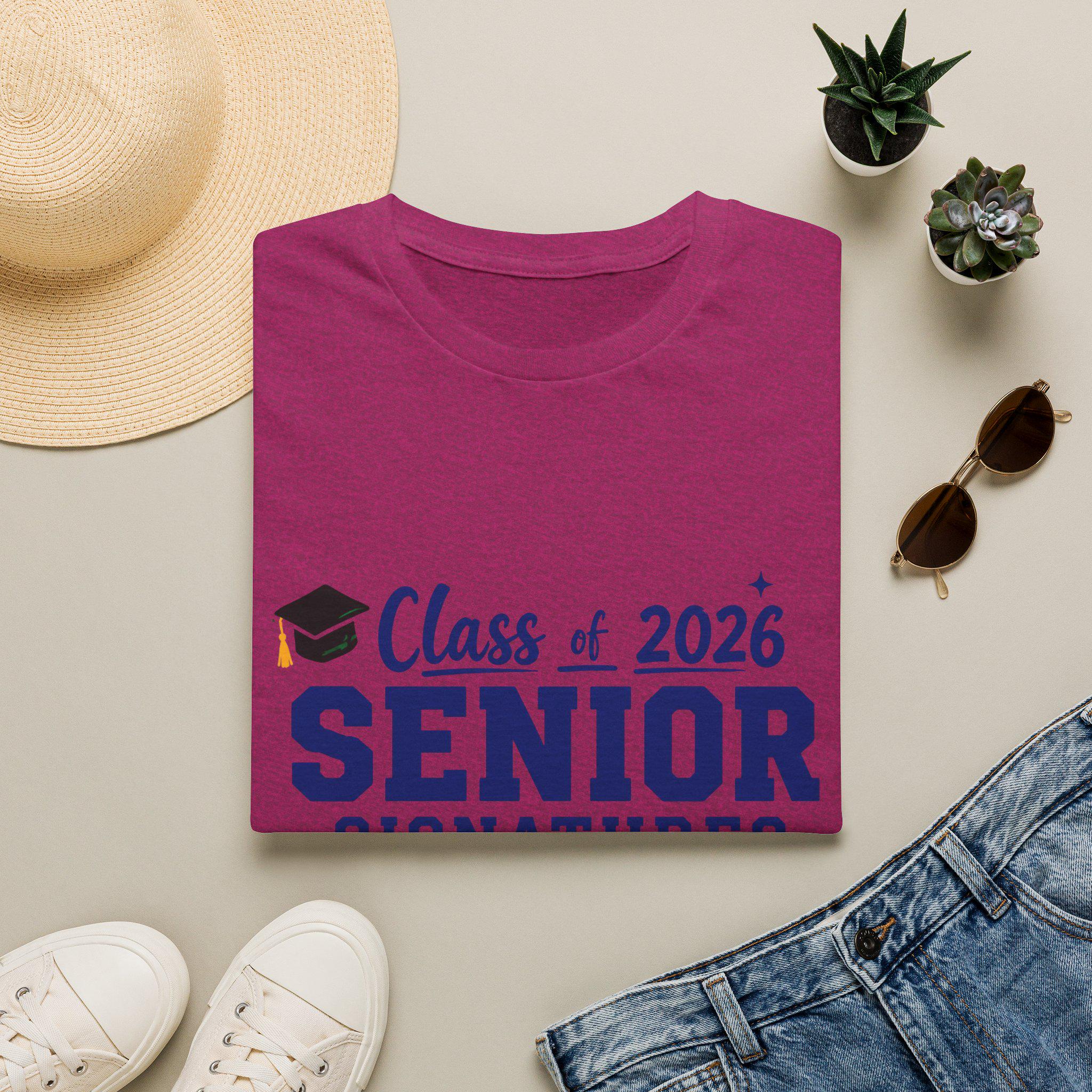 Class of 2026 Senior Signatures T-Shirt | Graduation Cap Design