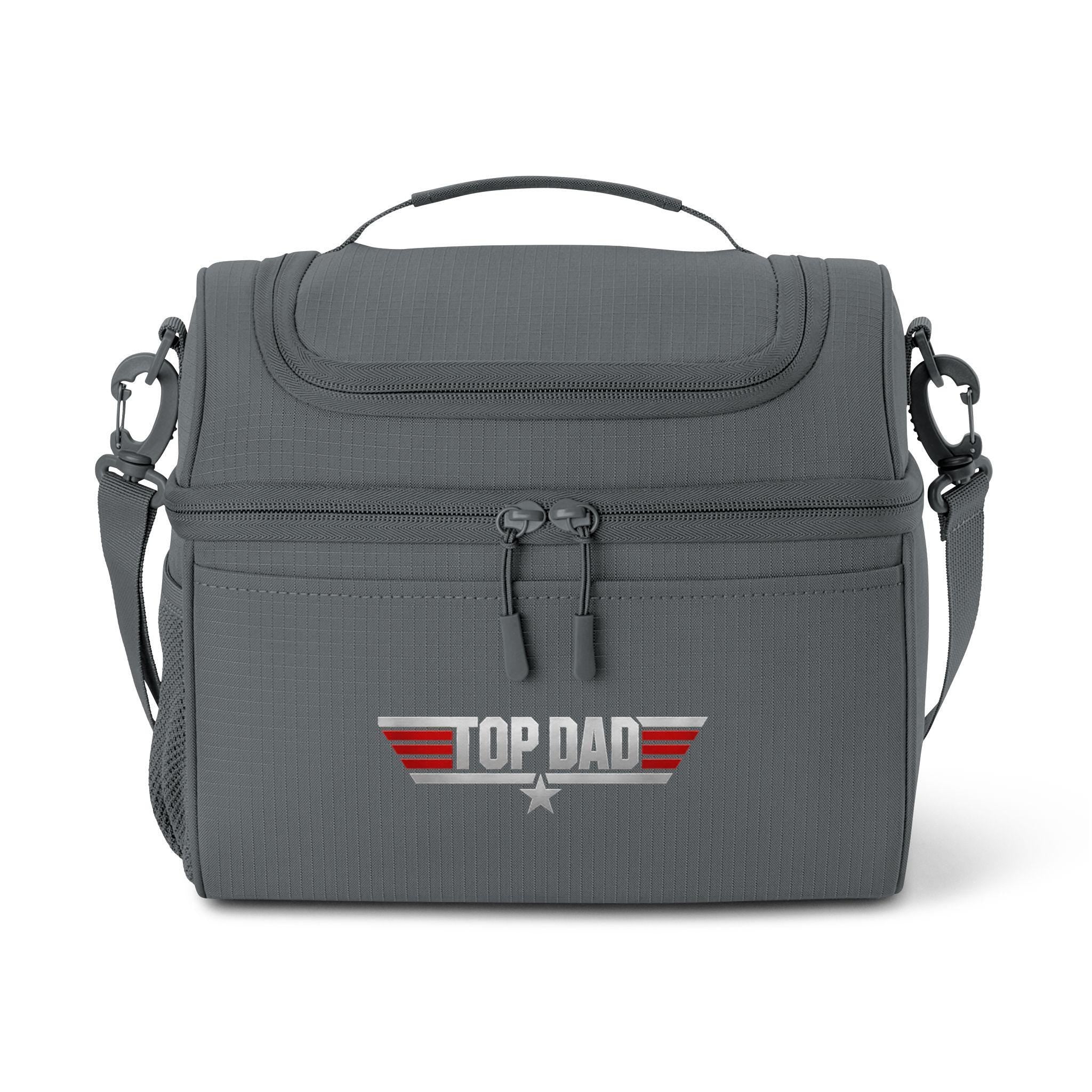 Top Dad Cooler Bag | Insulated Lunch Tote, Patriotic Stripe Design, Excellent Gift!