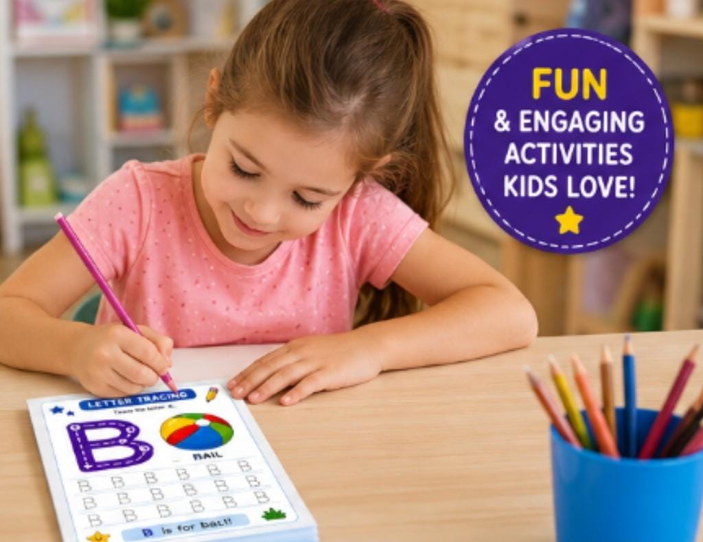 Preschool Letter Number Tracing Workbook Bundle, Uppercase, Lowercase, Numbers (198 Pages)