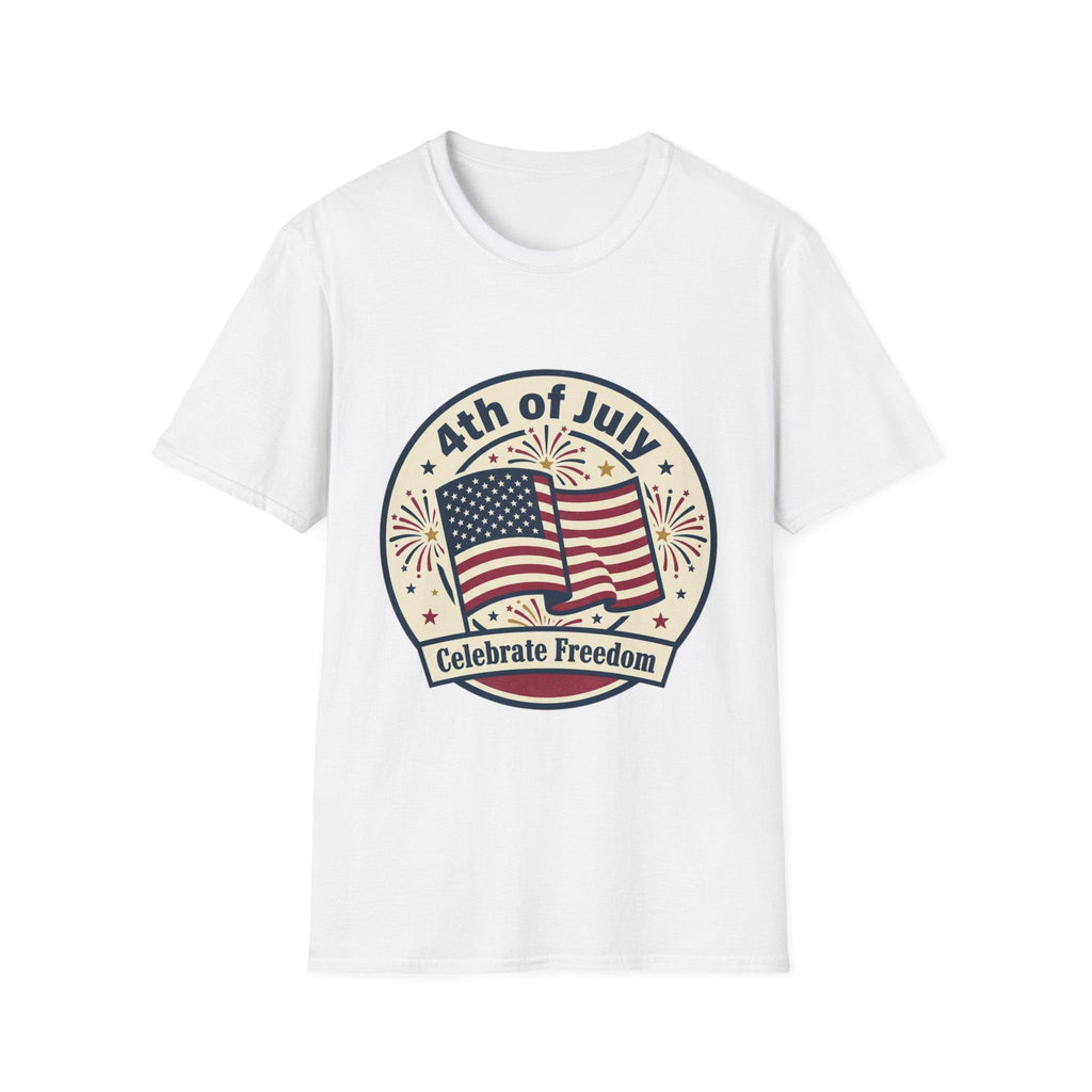 4th of July Flag Emblem T-Shirt | Celebrate Freedom, Fireworks