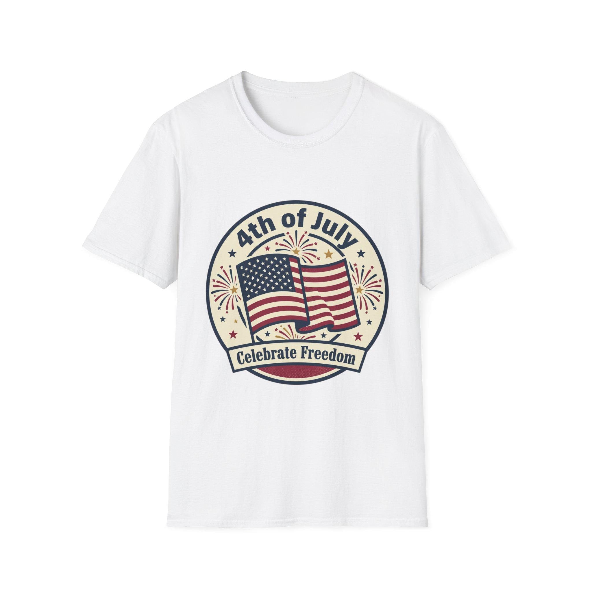 4th of July Flag Emblem T-Shirt | Celebrate Freedom, Fireworks
